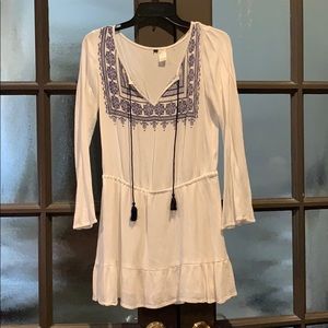 h&m blue and white dress